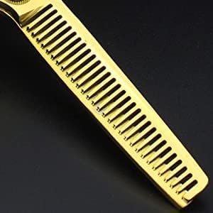 6 inch /7 inch salon professional salon scissors salon hairdresser hair cutting hairstyle pruning tools Japan 440c high hardness stainless steel golden (6 inch 2pcs)