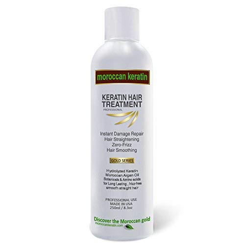 GOLD SERIES Most Effective Brazilian Keratin Hair Treatment 8oz Blowout Straightening Complex Global With Argan Oil Proven Formula Natural Organic Results Keratina Para Alisar El Pelo