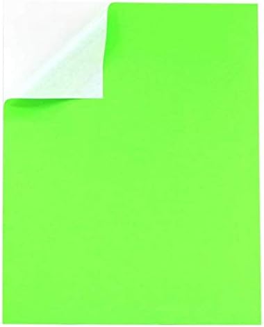 Limited Papers (TM) Full Sheet Sticker Label, Permanent Adhesive Paper, 8.5X11 Inch, Letter Size, 60 Pound, Scored Liner, Offset, 100 Sheets Per Ream (Terra Green)