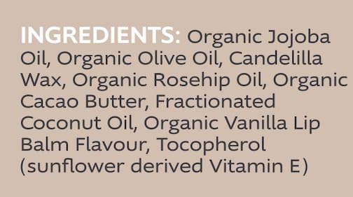 Slo | Natural Lip Balm - All Natural Ingredients, Vegan & Cruelty Free, Hydrating & Soothing, Plastic Free, Paper Packaging | Vanilla + Cacao, (0.28oz/8g)