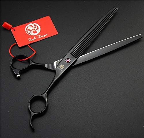 Purple Dragon 8.0 inch Dog Hair Cutting, Curved and Thinning Scissors Shear Pet Grooming Tool Kit