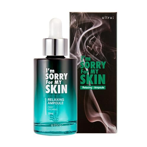 I'M SORRY FOR MY SKIN Facial Skin Ampoule, Korean Skin Care Serum for Face with Centella Asiatica and Hyaluronic Acid, Moisturizing & Glowing Effect (Relaxing Ampoule First Calming)