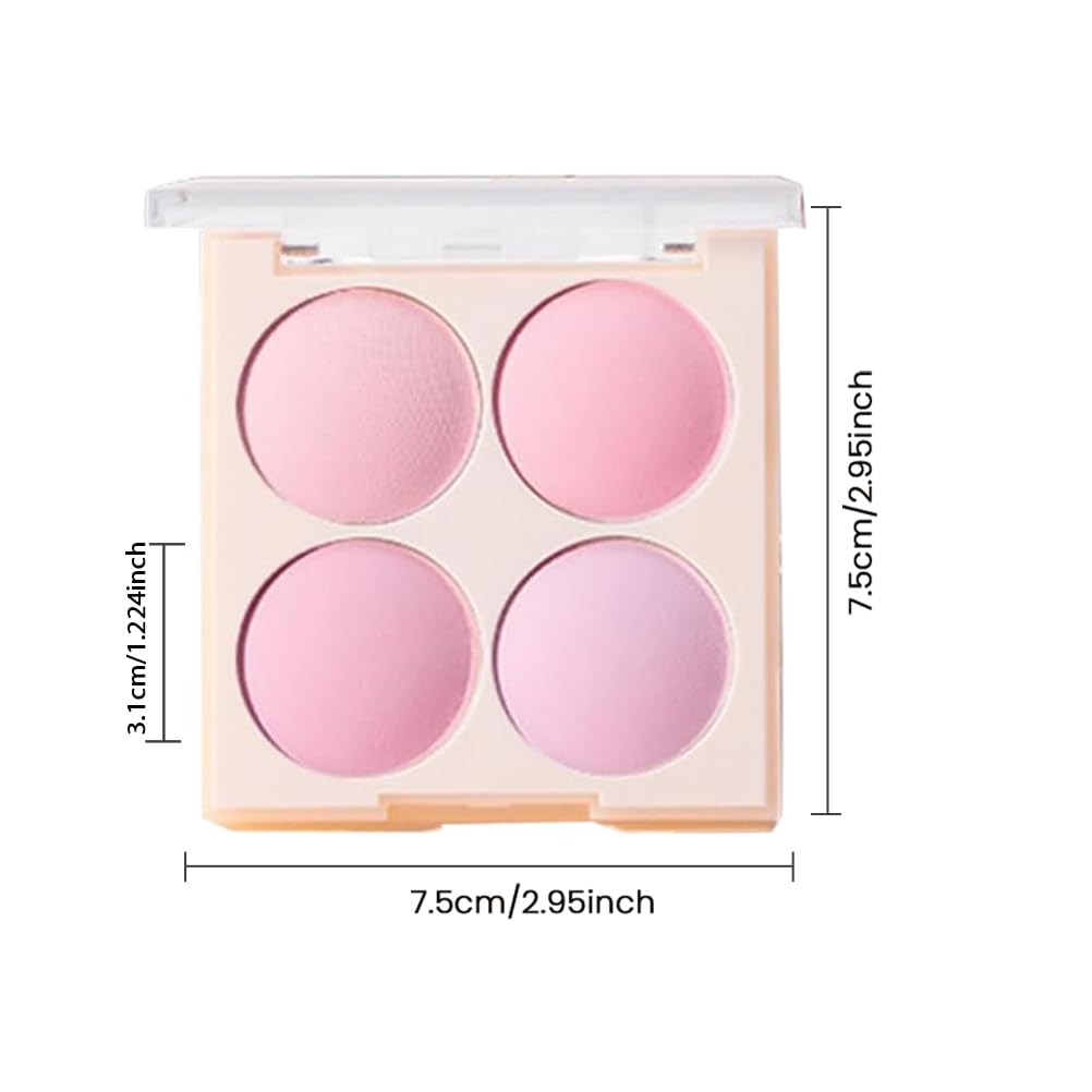 4 Color Matte Pink Eyeshadow Palette – Light Rose Baby Pink Dusty Mauve Soft Lilac eye shadow, Long-Lasting Blendable Powder Eye Makeup for Natural & Glam Looks (4 colors Purple Pink)