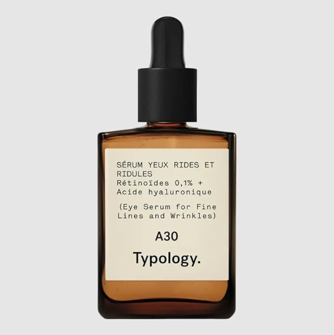 Typology А30 - Eye Serum for Fine Lines and Wrinkles with 0.1% Retinoids + Hyaluronic Acid, 0.5 Fl. Oz