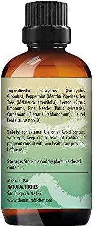 Natural Riches Breathe Essential Oil Blend Breathe Easy with Peppermint Eucalyptus Tea Tree Lemon Cardamom Pine Needle Essential Oils - 2 x 30 ml