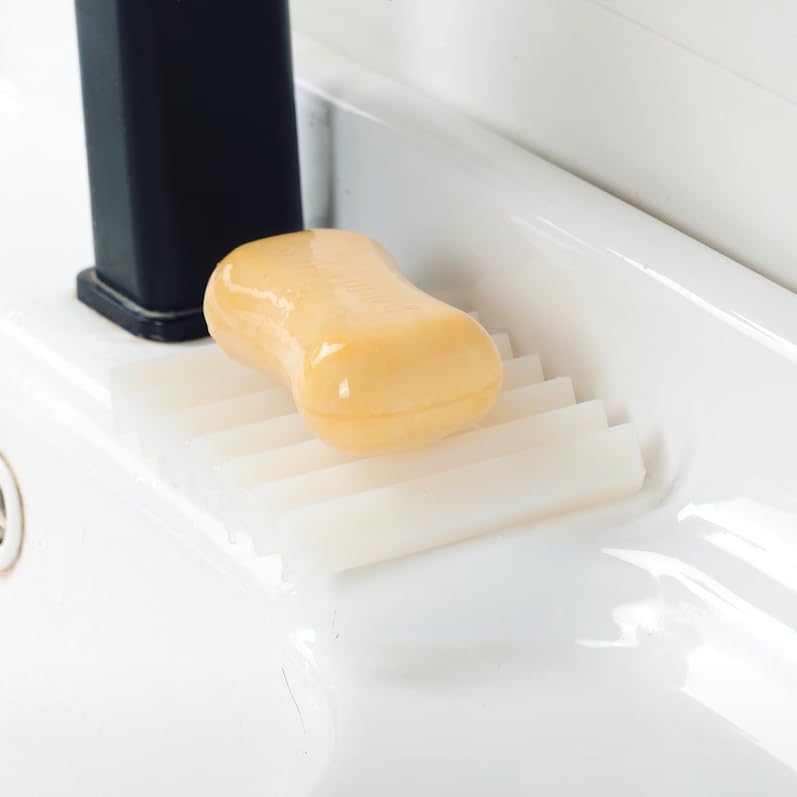 SHIMOYAMA Paint Brushes Holders, 2 Pack, Zigzag Soap Dish, Soap Holder for Watercolor Paintbrush, Bathroom, White