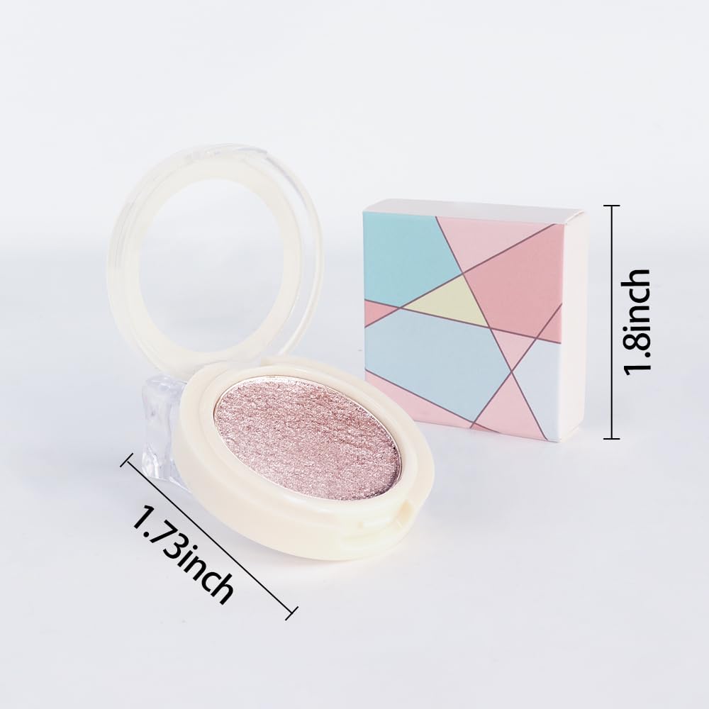 Eyeshadow Single Glitter, High-Pigment Monochrome Eye Shadow Pressed Powder, Everyday Velvety Silky Eye Makeup Looks, Professional Long-Lasting Waterproof Single Eyeshadow Palette, Rose Gold 05