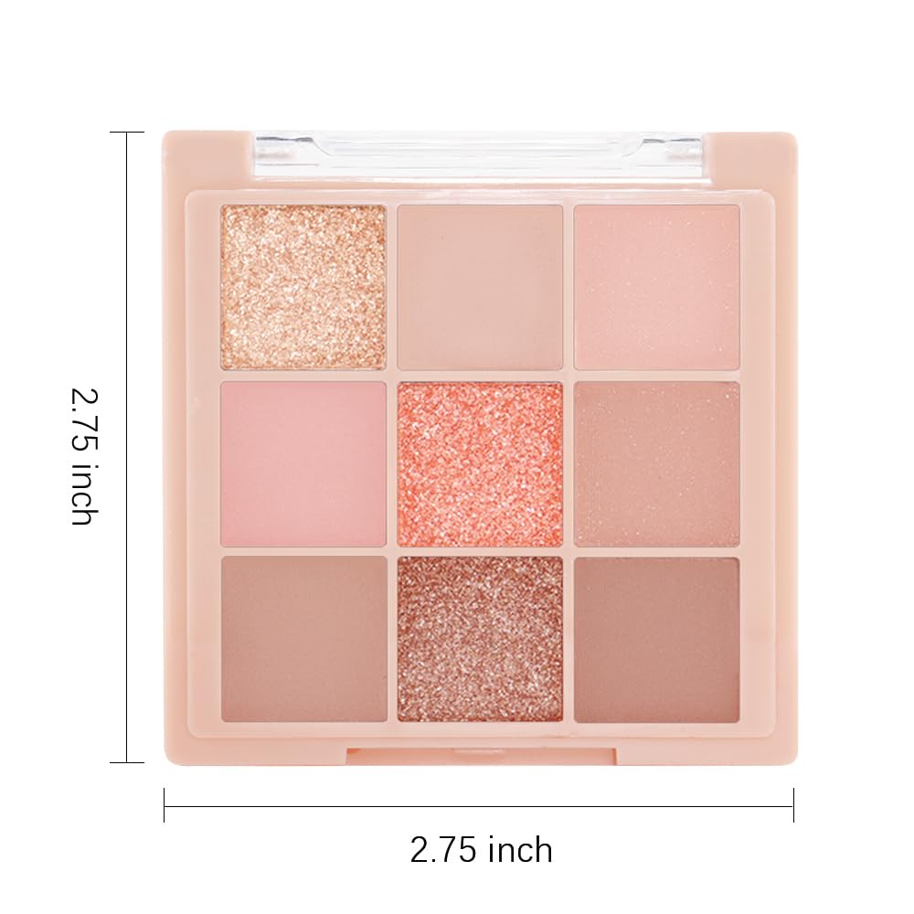 AMY'S DIARY Matte Nude Eyeshadow Palette Pink Makeup,9 Colors Matte Eyeshadow Long Lasting Eye Shadow Plattet for Girls,tween Eye Shadow makeup palette