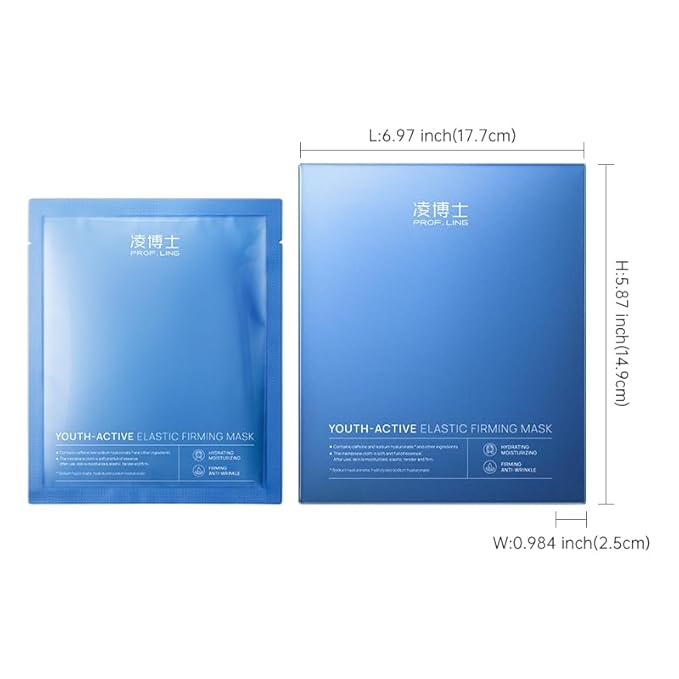 Hydrating Hyaluronic Acid Face Mask, Anti-Aging & Firming Collagen Sheet Mask, Deep Moisture & Skin Elasticity Boost, Suitable for All Skin Types, 28ml*5ea.