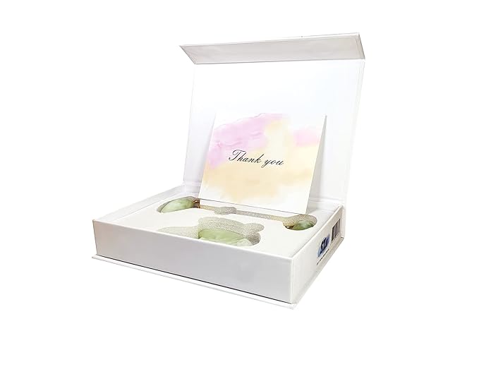 Jade Roller & Gua Sha Set Facial Beauty Tools, Face Roller Skin Massager for Face, Neck and Eye Treatment Ice Roller for Skin Care Routine & Puffiness Relief (Green)