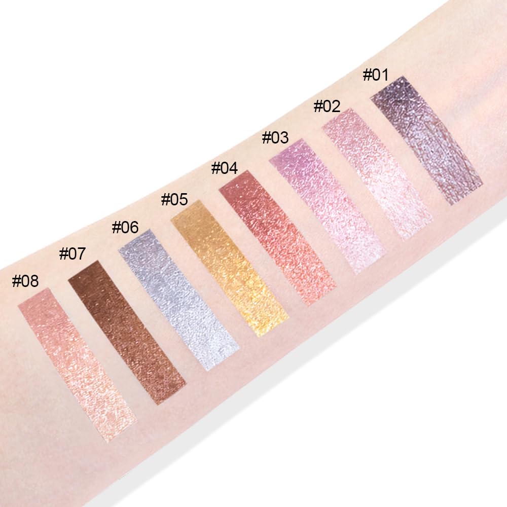 Cream Glitter Pale Pink Shimmer Metallic Eyeshadow Palette Makeup For Mature Women, Natural Single Mini Instant Holographic Eyeshadow, Sombras Crema Para Ojos, Talc, Paraben & Cruelty Free