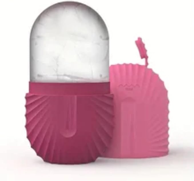 Ice Facial Roller - Skincare Beauty Ice Mold Face Massager for Face, Body, and Under Eyes (Rose)