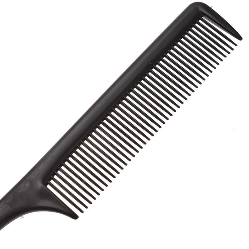 Black Rat Tail Comb Fine Pro Tail Combs Rat Tail Carbon Fiber Heat Resistant Teasing Combs with Plastic Pintail, Dresser Hair Comb Styling Comb for Men and Women - Parting Teasing Styling Tools