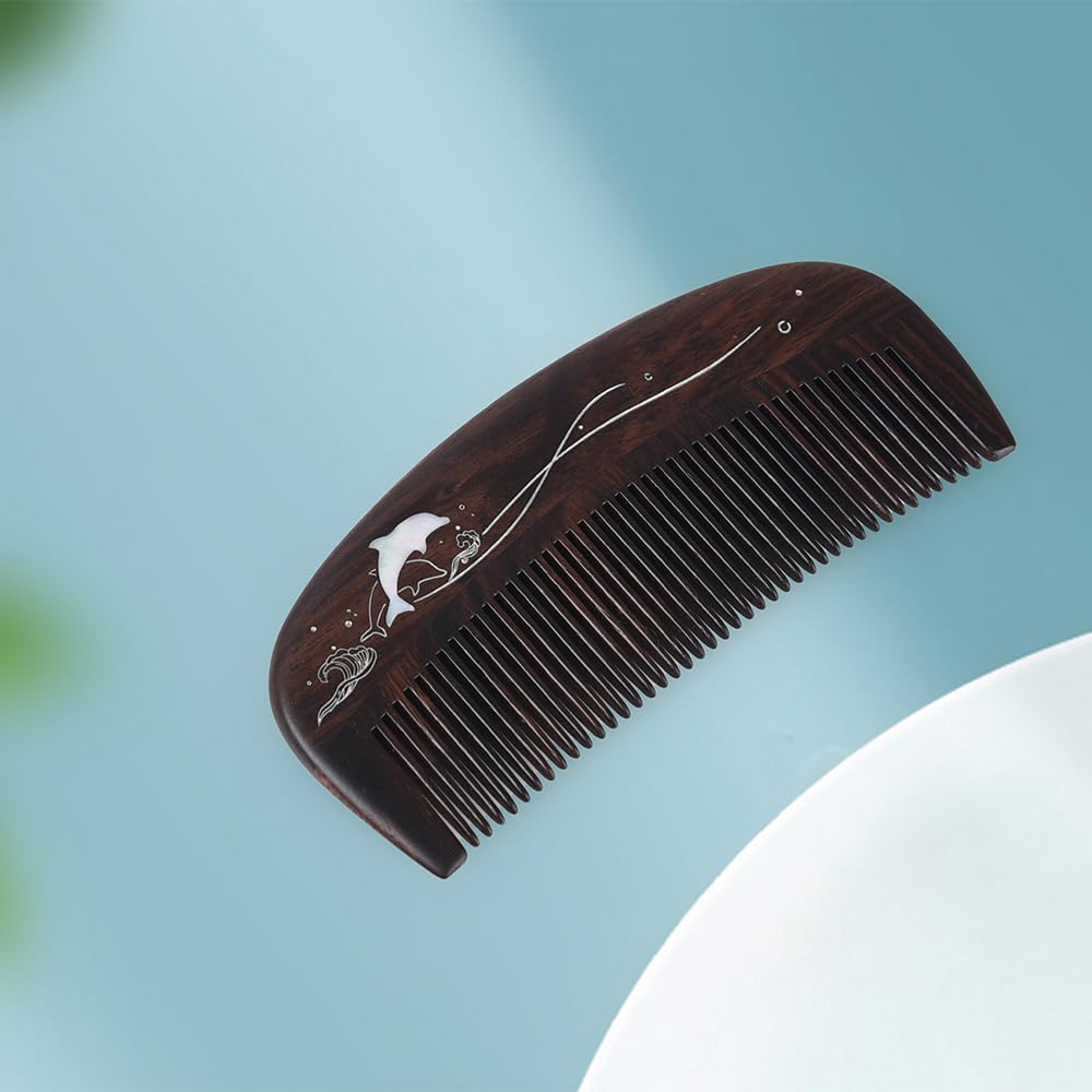 TAN MUJIANG Wooden Hair Comb for Woman Antistatic Scalp Massage HET Dolphin 1pc