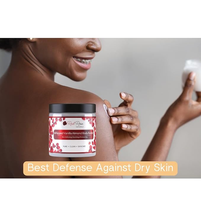 Whipped Body Butter, Scented Vanilla Body Moisturizer 8 oz., Coconut Oil & Shea Butter for Sensitive, Dry Skin, Non-Greasy, Soft & Creamy, Natural Skincare for Women & Men – Vegan