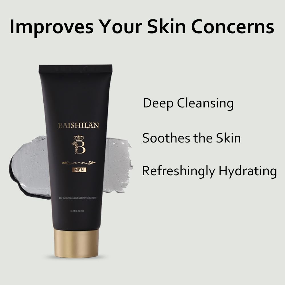 Daily Energizing Facial Cleanser - Deeply cleanses, Oil control,restores dry,Men's only,tired skin, Suitable for all skin types