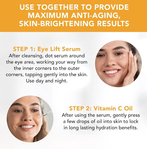 Luminance Brightening Skin Care Set with Vitamin C Eye Lift and Anti-Aging Vitamin C Oil, 1 oz each