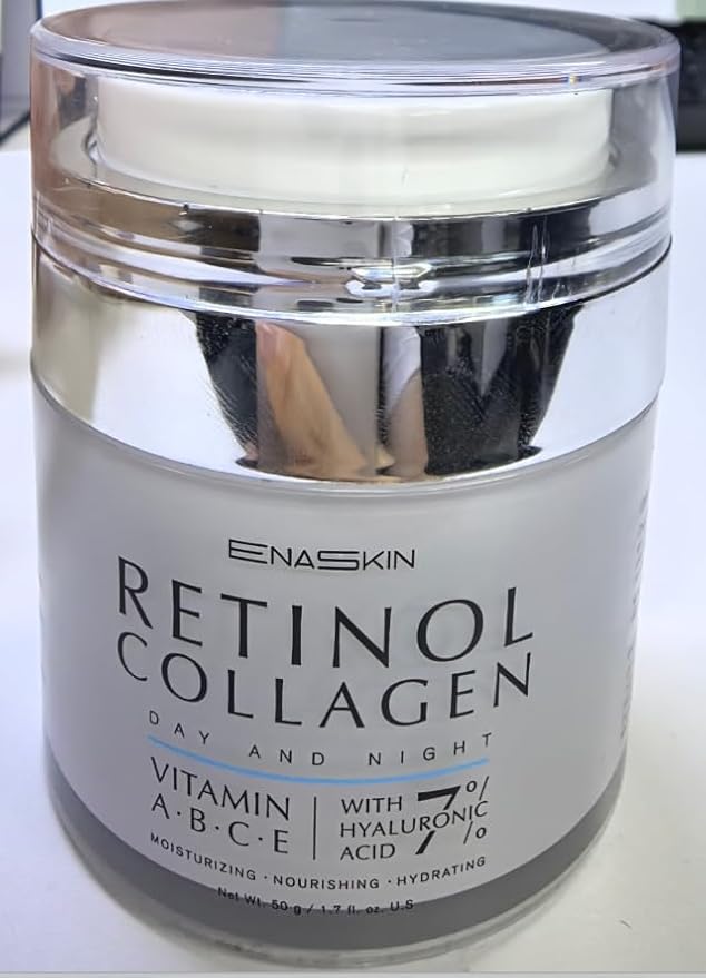 EnaSkin Retinol Face Moisturizer Collagen Cream, Rapid Facial/Neck Wrinkle Repair, Day/Night Anti Aging Firming Cream for Women & Men, Instant Lift & Deep Hydrating, 1.7 fl oz.