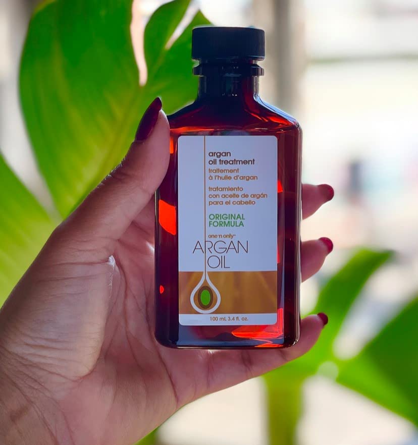 One 'n Only Argan Oil Hair Treatment - Lightweight & Hydrating Hair Oil for Natural, Wigs & Extensions - Shine Enhancing, Heat Protectant & Frizz Control (3.4 oz, 2pk)