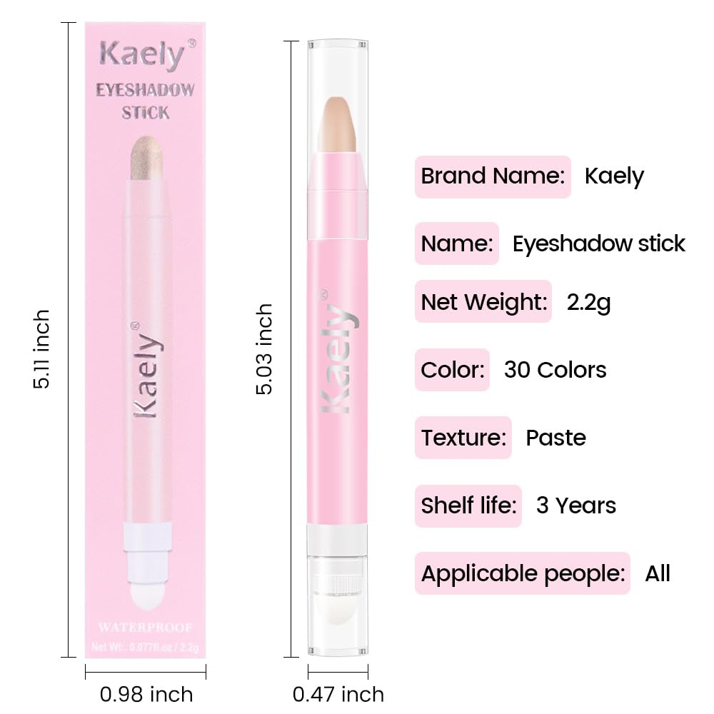 evpct 2Pcs Cream Eyeshadow Sticks Set for Eyes Waterproof, Rose Shimmer & Desert Matte Cream Eyeshadow Applicator Stick Pen, Long Lasting High Pigmented Eye Shadow 27 + 28