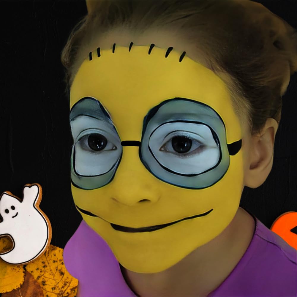 Mysense Yellow Face Body Paint Stick, Yellow Eye Black Stick, Cream Eye Paint for Baseball Softball Football Lacrosse, Non-toxic Facepaint for Halloween Costume Lion Tiger Cosplay Makeup