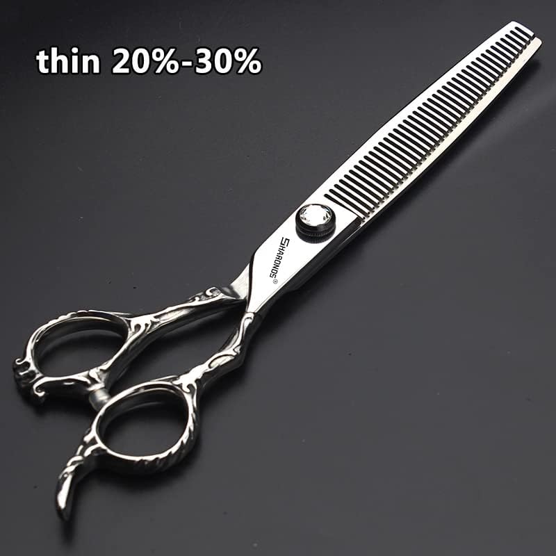 6/7/8 inch Cutting Thinning Styling Tool Rainbow Hair Scissors Professional Hairdresser Hairdresser Scissors Set (7-inch 3pc-A)