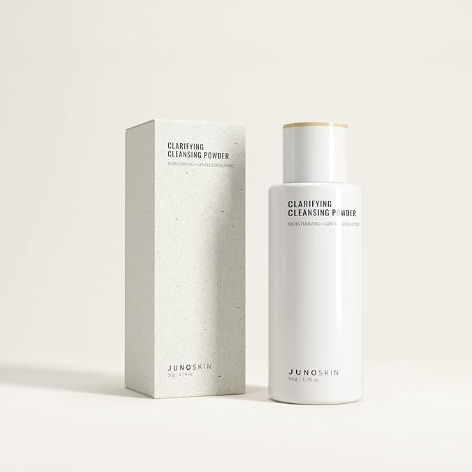JUNO & Co. Exfoliating Face Wash, 10 Ingredients Facial Clarifying Cleansing Powder with Hyaluronic Acid for Extra Hydration 50g / 1.76oz
