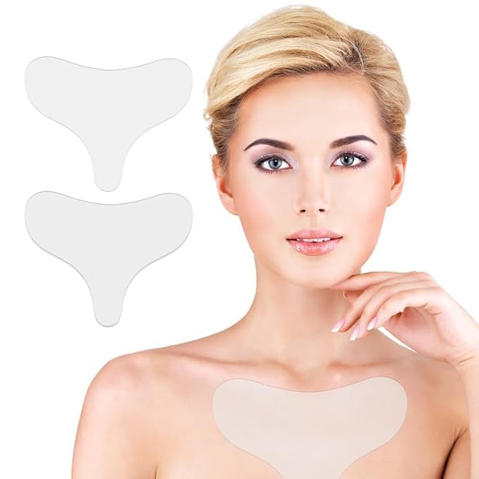 2 Chest Wrinkle Patches,Reusable Silicone Patches, Anti Wrinkle Patches to Reduce Fine Lines, Wrinkle Pad for Sidesleeper