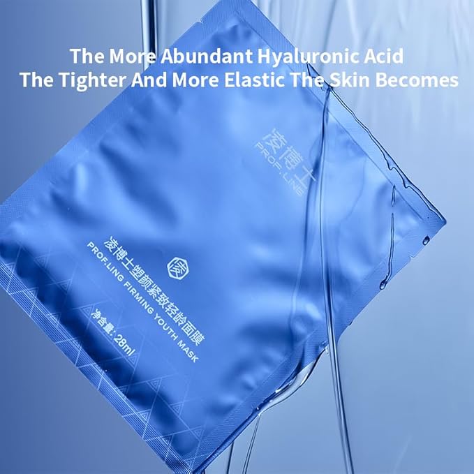 Hyaluronic Acid Face Mask, Hydrating & Firming Collagen Sheet Mask with Camellia Mask Cloth, Anti-Aging & Skin Elasticity Boost, Suitable for All Skin Types, 28ml*5ea