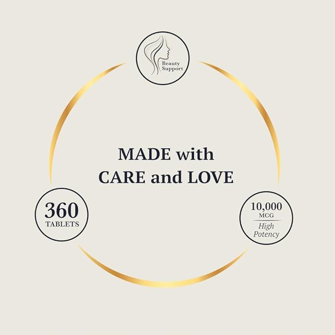 Puregen Labs Biotin 10,000 MCG Supports Healthy Hair, Skin & Nails - High Potency Beauty Support - Non-GMO, Gluten Free | 360 Vegetarian Tablets