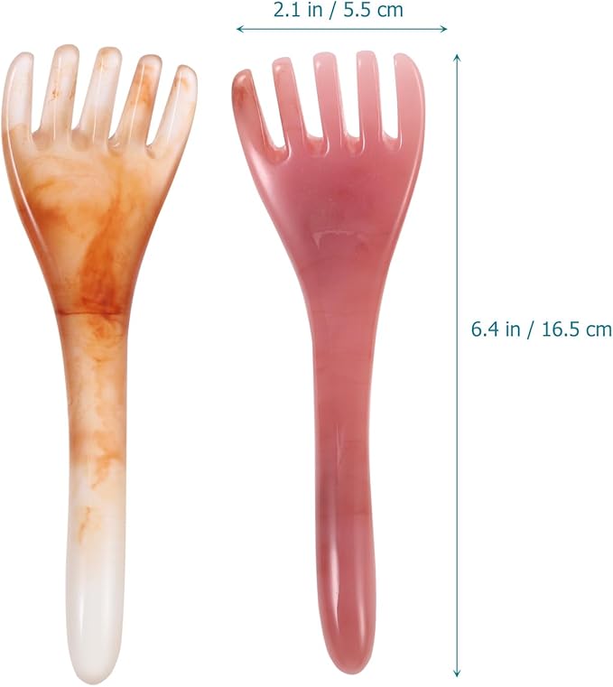 2pcs Head Massager Scalp, Resin Relax Massage Tool, Manual Scalp Massagers, Gua Sha Five Claw Scalp for Soothing Head Face Eye Nose Jaw Neck