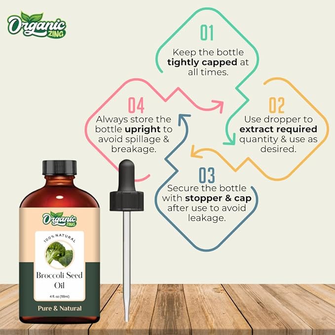 Broccoli Seed (Brassica oleracea) Oil | Pure & Natural Carrier Oil for Skincare, Hair Care & Massage - 118ml/3.99fl oz