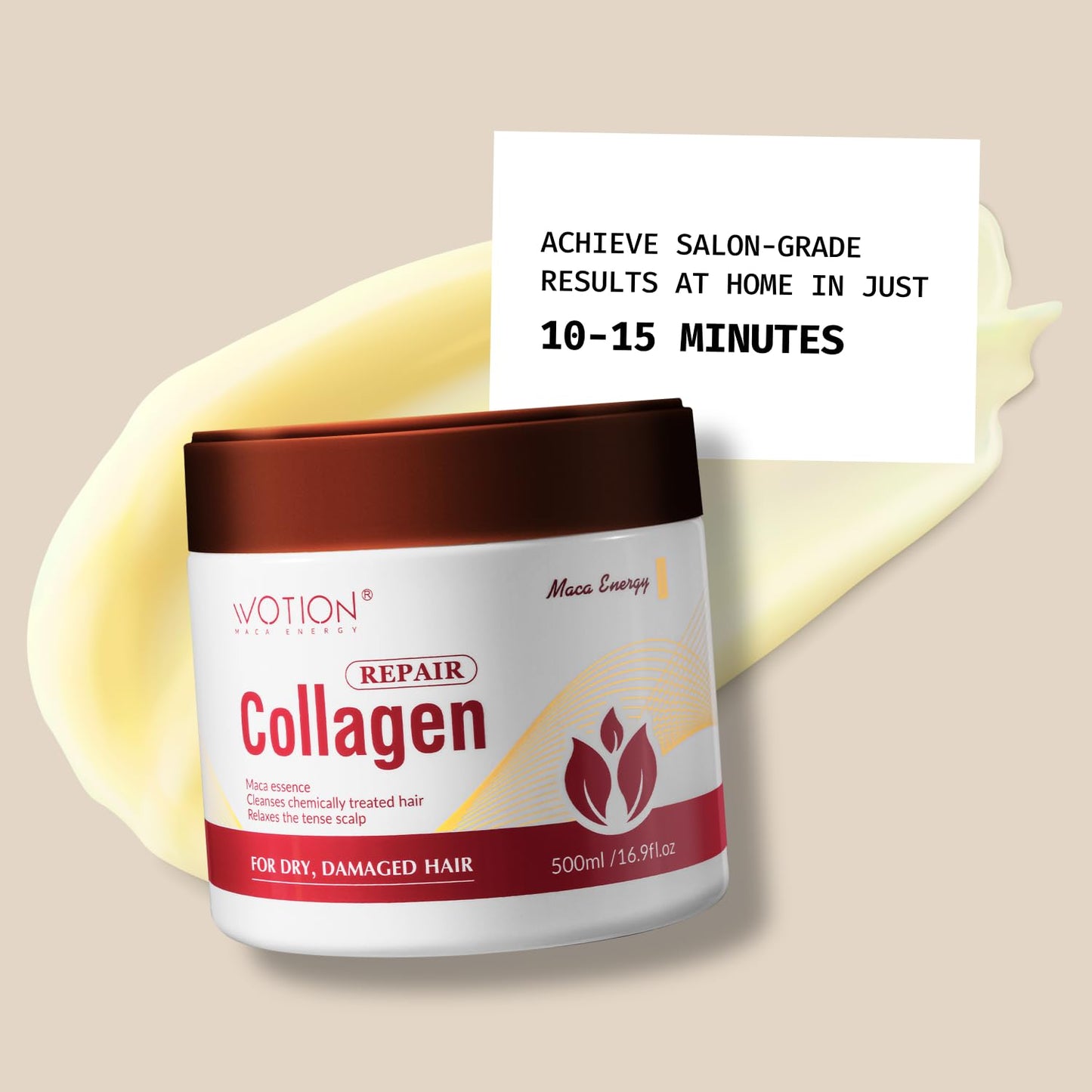 Collagen Hair Treatment Deep Repair Conditioning Argan Oil Collagen Hair Mask Essence for Dry Damaged Hair All Hair Types 16.90 oz 500ml