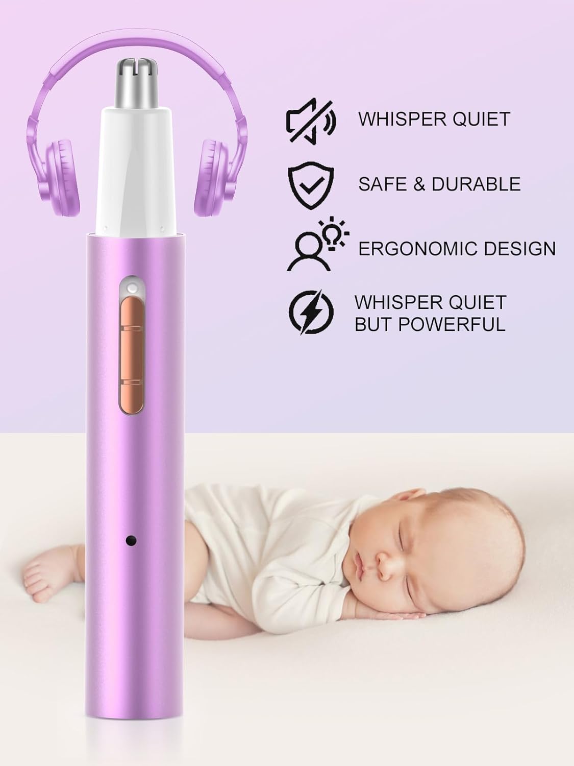 LED Display Ear and Nose Hair Trimmer Clipper for Men Women,Upgrade Rechargeable 2 in 1 Professional Painless Eyebrow & Facial Hair Trimmer with Powerful Motor and Dual-Edge Blades