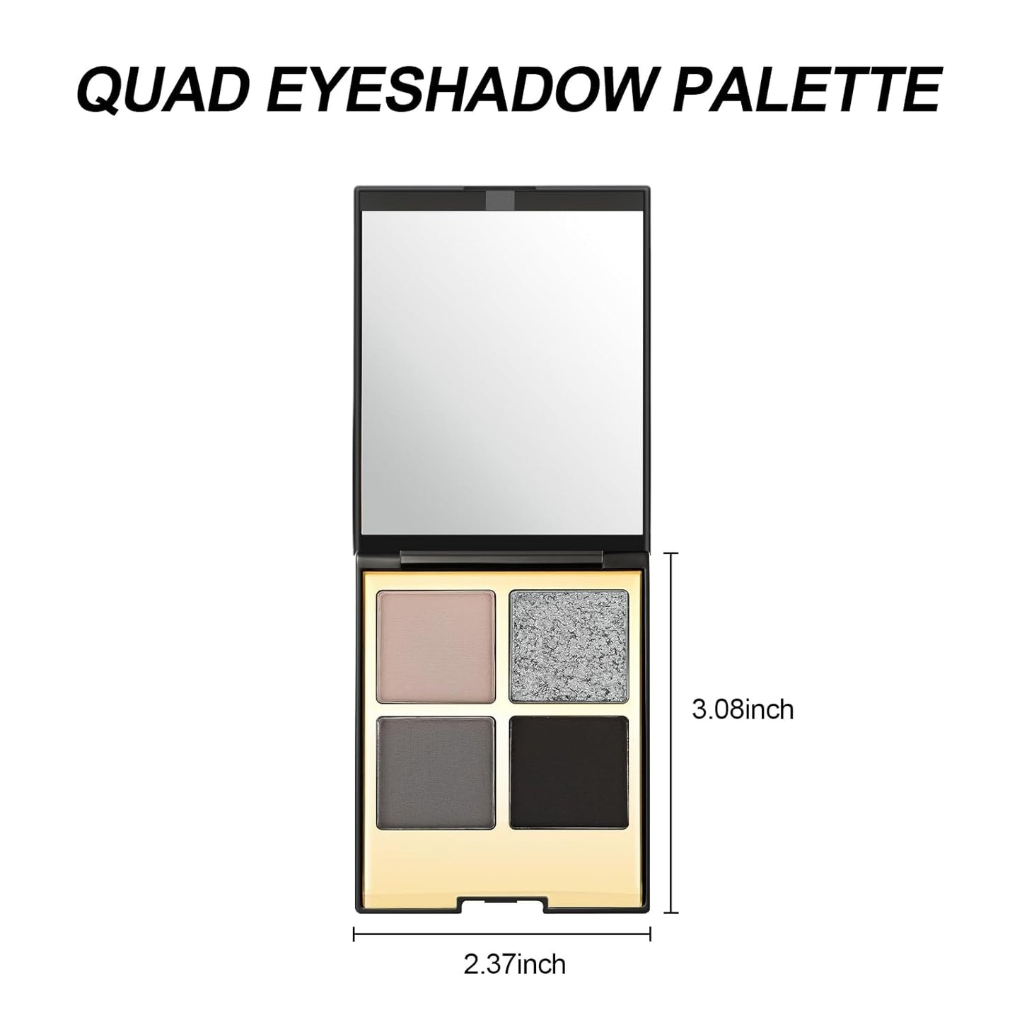 Erinde 4 Colors Eyeshadow Palette Eye Shadow Makeup, Matte Shimmer Metallic Off-white Light brown Peach Bronze Nude Neutral Eyeshadow, Long Wearing, Pigmented Blendable, Quad Eye Shadow Palette, 06