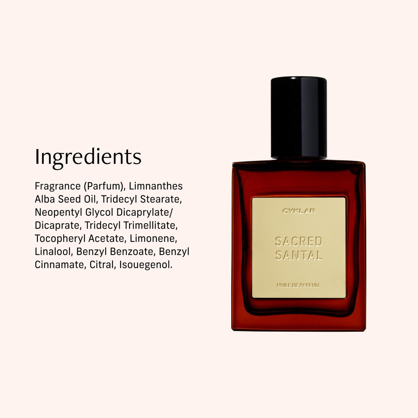 CYKLAR Perfume Oil Roll-on. Travel-Friendly Sacred Santal Fragrance with Bergamot, Amber, and Musk Notes. Long-Lasting Essential Oil Parfum for Women and Men. 0.5 Fl Oz Scented Rollerball Bottle