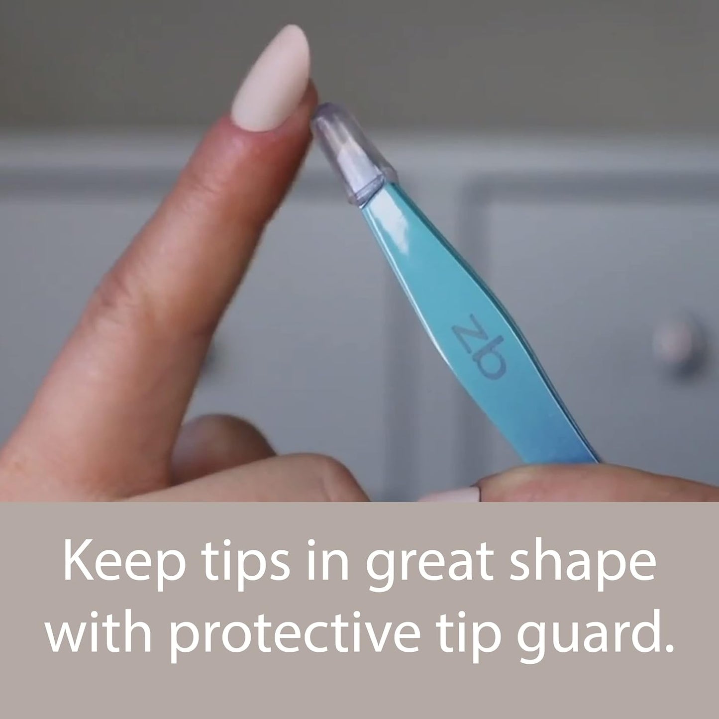 Zizzili Basics Tweezers - Limited Edition Aqua Ombré Slant Tweezer - Best Tweezers for Eyebrow, Hair Removal and Your Precision Needs