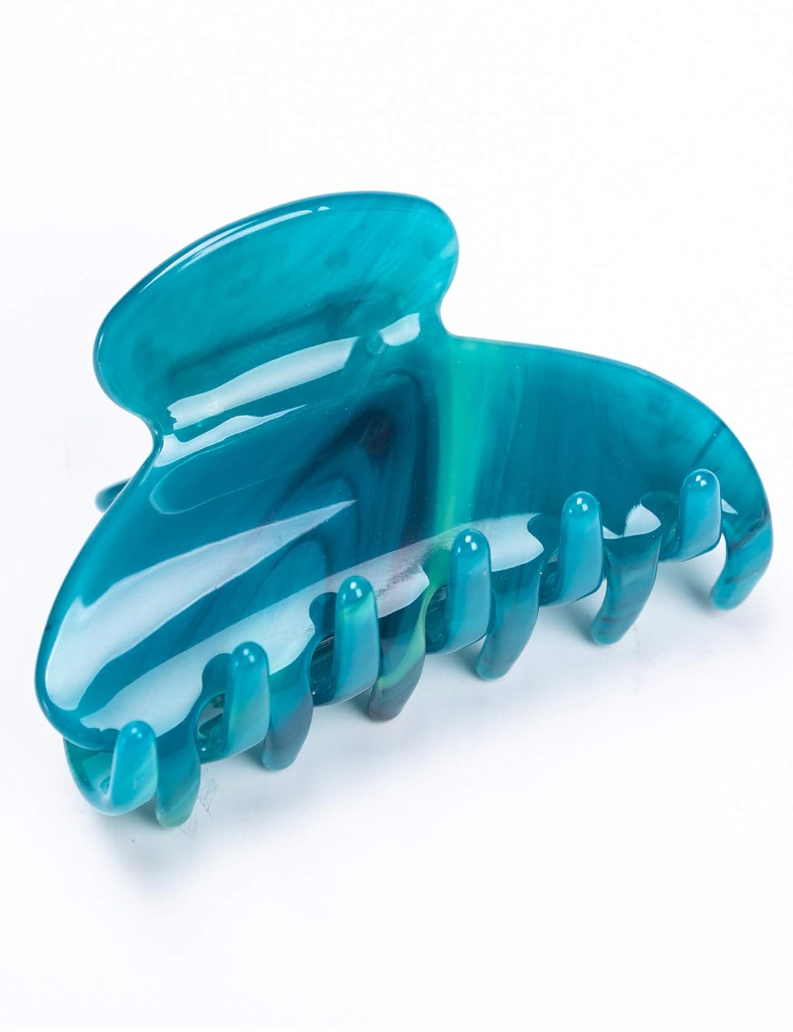 Handmade Celluloid Acetate French Design Barrettes Tortoise Shell Claws Hair Claw Luxury Fashion Accessories Hair Clip for Women (Green)