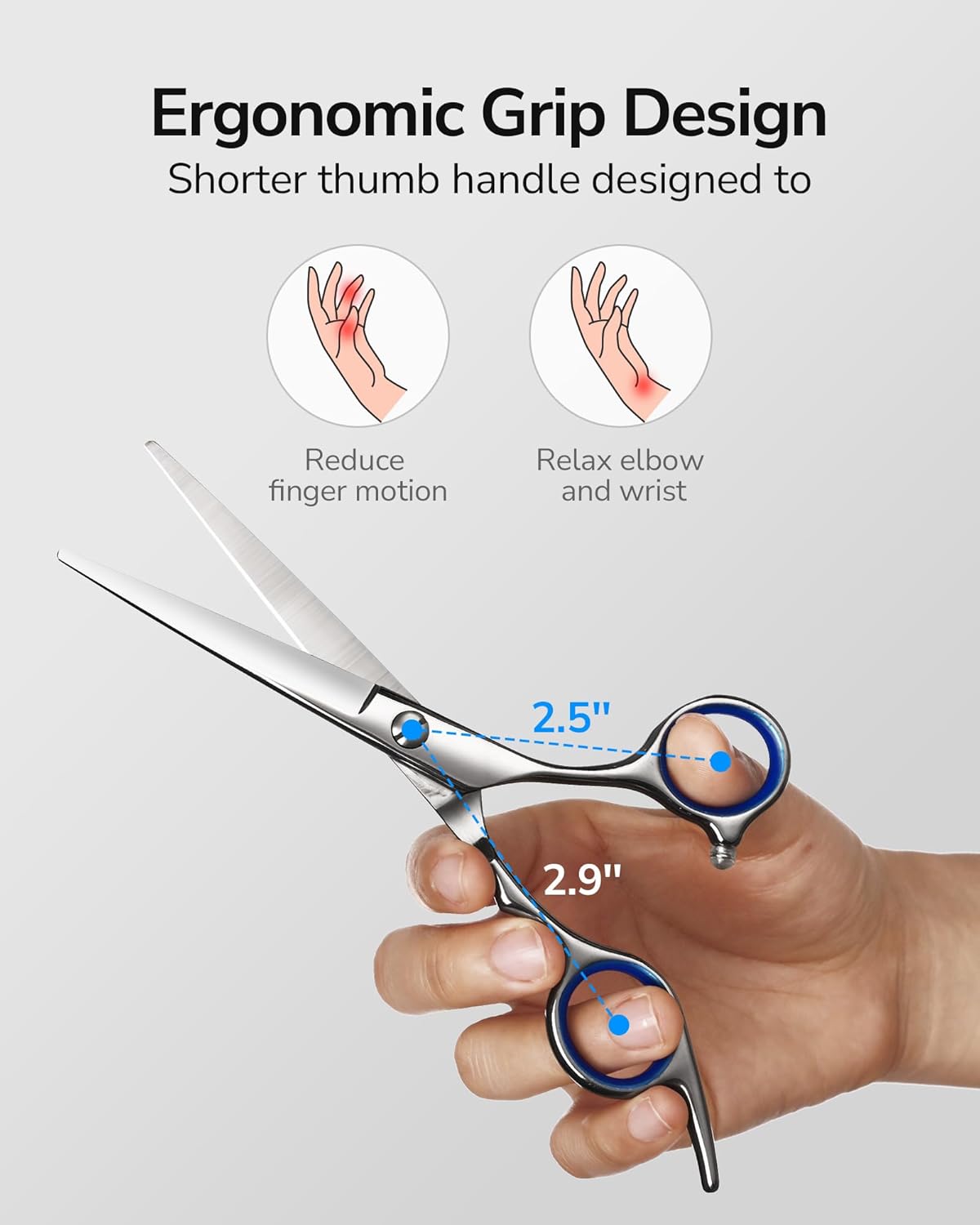 ULG Hair Cutting Scissors, Professional Hair Scissors 6.5 inch Right-Hand Razor Edge Barber Shears with Leather Case Salon Hair Cutting Shears Made of Japanese Stainless Steel, Hand Sharpened