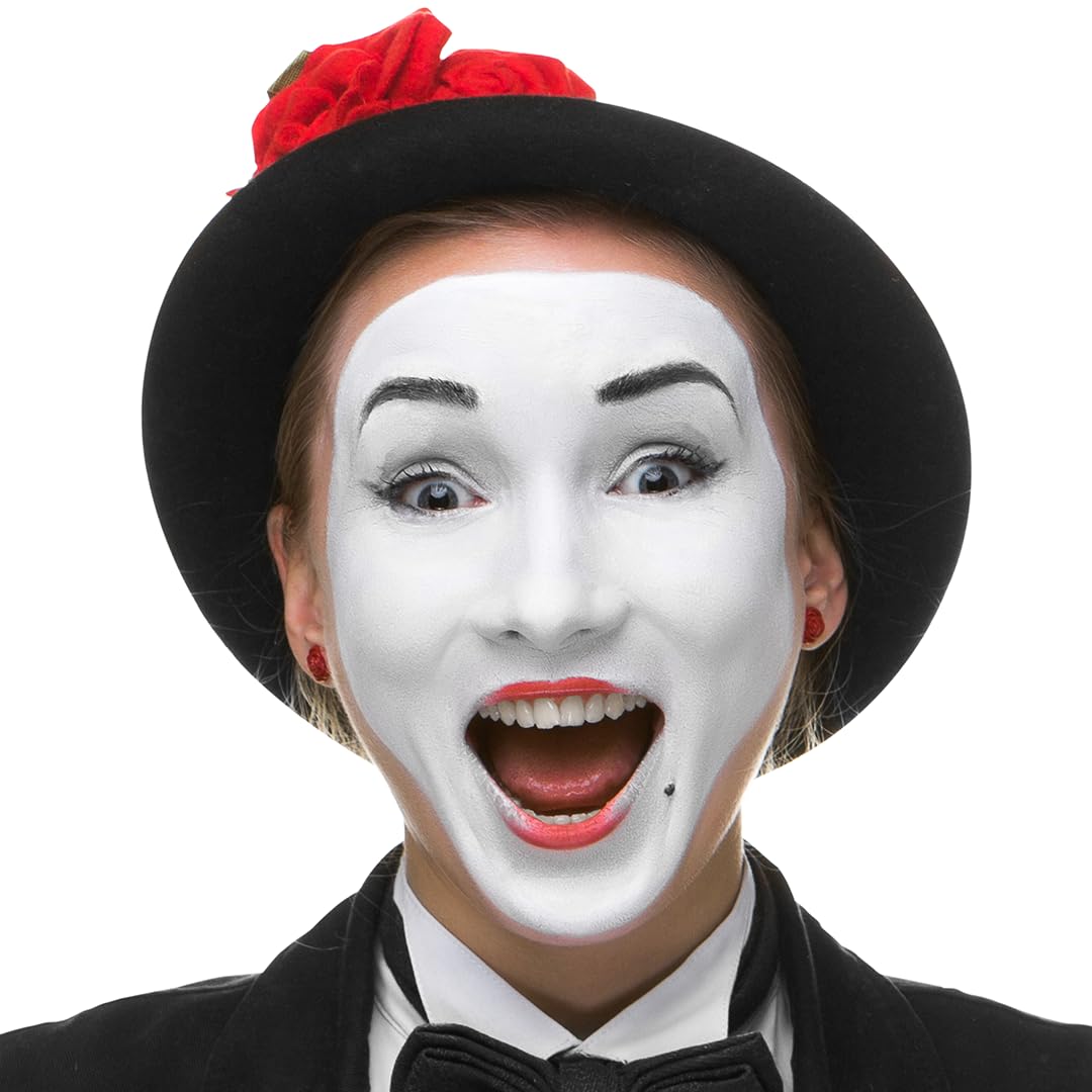 Halloween White Foundation Face Paint Clown Makeup - 9oz Face Cream for Halloween Costume, Corpse Bride Costume, Cosplay, SFX, Stage & Theater - Long Lasting, Safe Body Paint for Kids & Adults