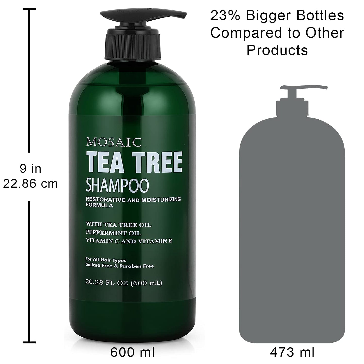 Tea Tree Shampoo and Conditioner Set for Hair Growth, Thinning Hair Loss Treatments Women & Men, Thickening Products, Paraben & Sulfate Free 20.2 FL Oz Each.