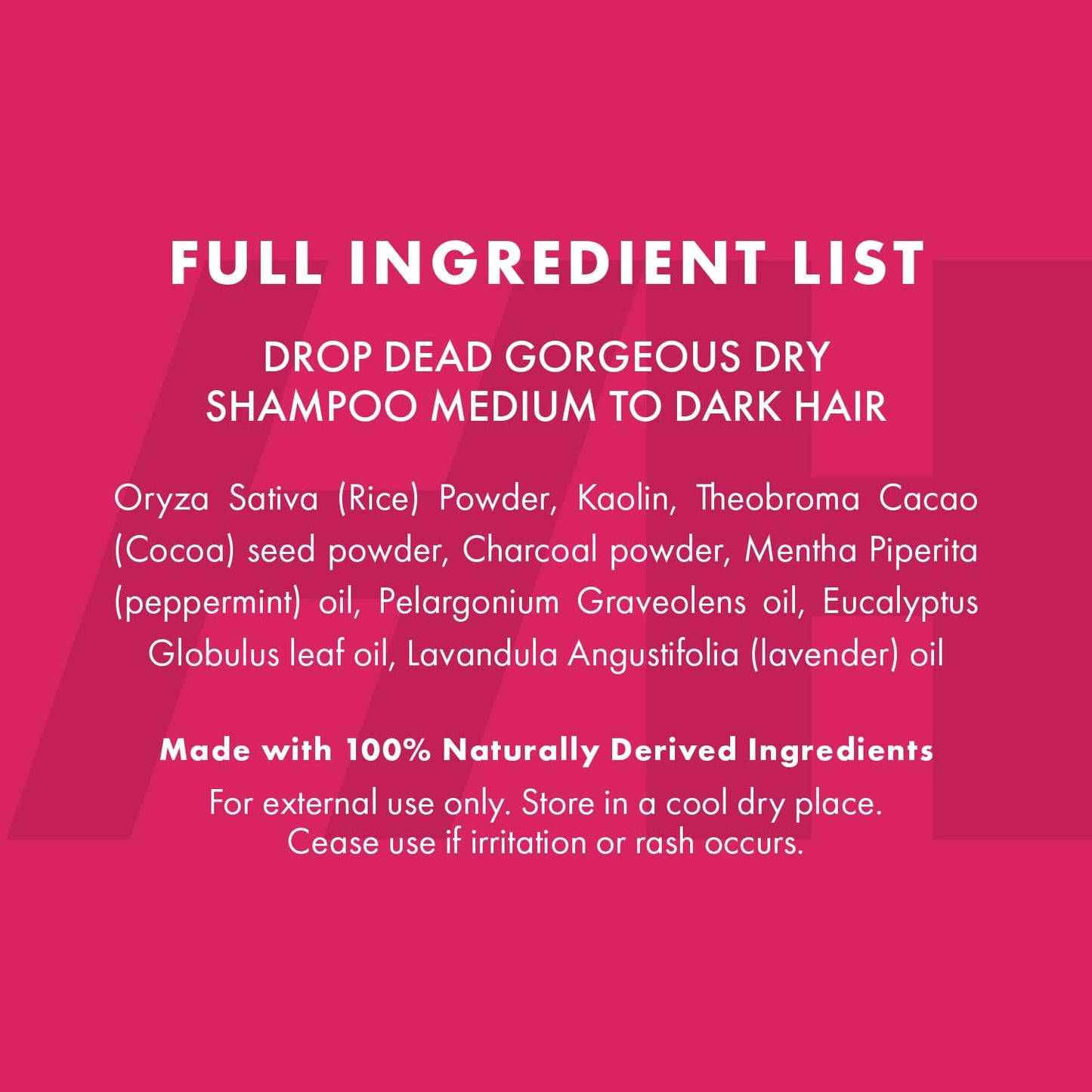 Handmade Heroes Non Aerosol Dry Shampoo Powder 1.8oz 100% Natural & Vegan Volumizing Powder For Dark Hair & Brunette Hair