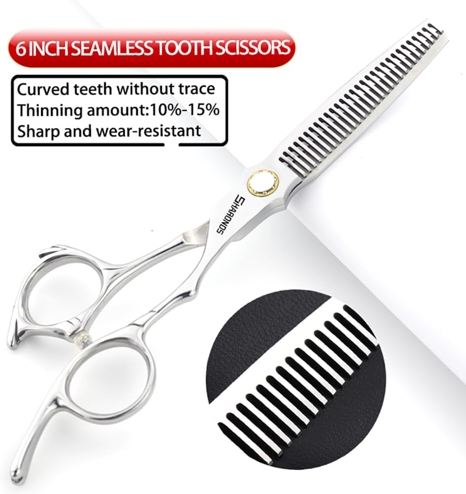 6-inch professional hair cutting set, stainless steel hair scissors for salons and household use, suitable for both women and men.
