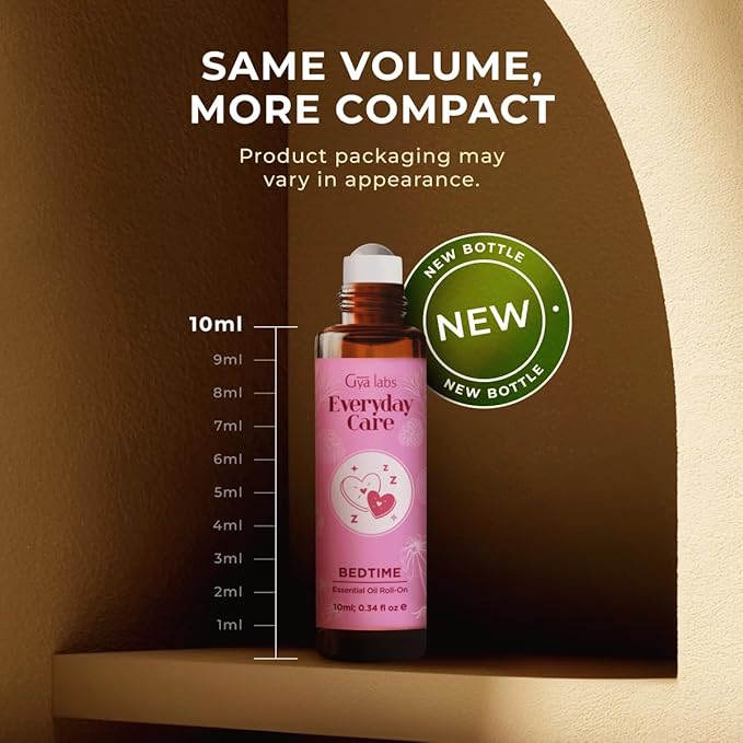 Gya Labs Bedtime Essential Oil Roll on - 100% Pure Natural Oil Roller for Restful Nights, Blend of Calming Chamomile, Sweet Orange & Cedarwood, Relaxing Aromatherapy, Travel Size (0.34 Fl Oz)