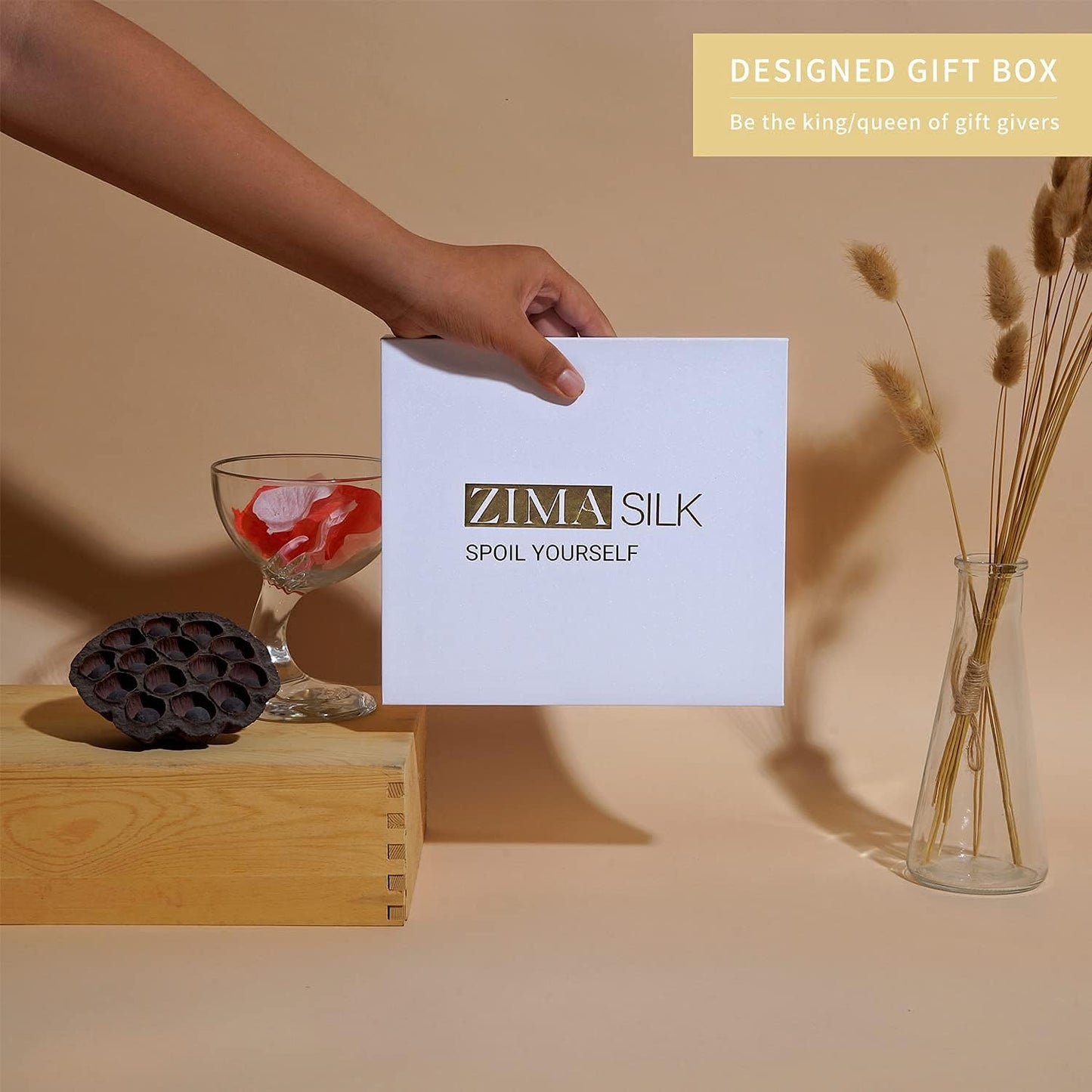 ZIMASILK 22 Momme 100% Mulberry Silk Bonnet for Sleeping & Women Hair Care, Highest Grade 6A Silk Hair wrap for Sleeping with Premium Elastic Stay On Head (1Pc, Taupe)