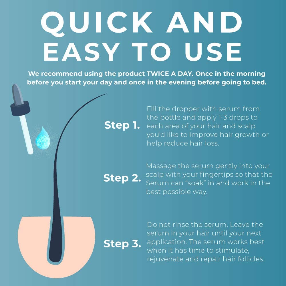 Tricho Labs Folliboost Hair Growth Serum - Natural-Based Formula w/Biotin & Peppermint Oil - Hair Care for Thicker & Fuller Hair - 2oz, 6-Pack