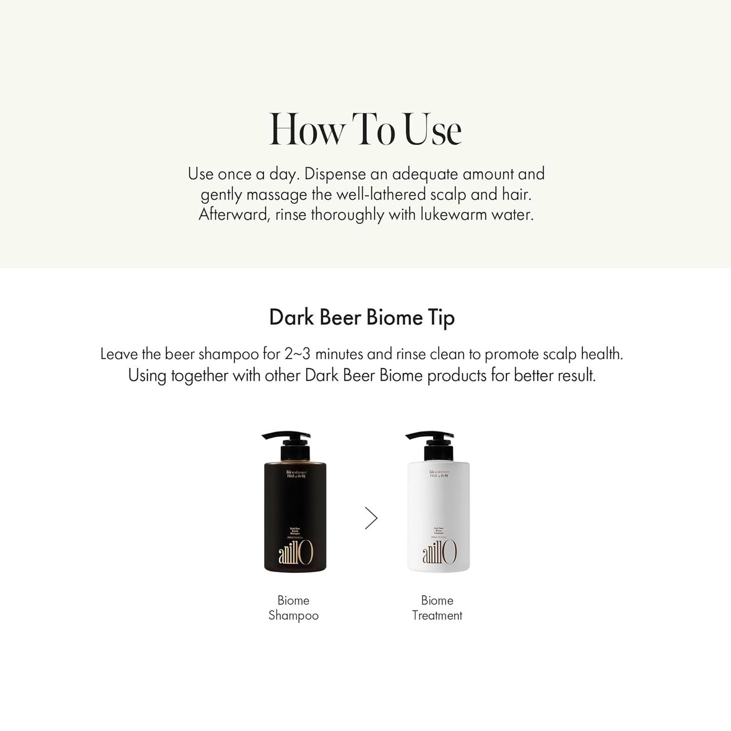 ANILLO Dark Beer Biome Shampoo - Vegan Thicker Hair & Sclap Care with Caffeine & Green Mint Complex for Volumizing Hair- Deep Cleansing, Oil Control & Cooling Effect, Sulfate-Free 500 ml / 16.9 fl oz