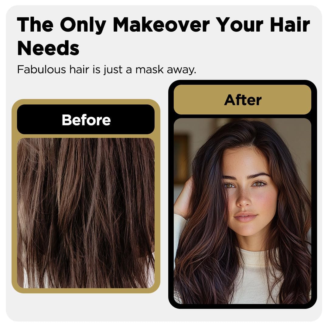 Hair Mask And Argan Oil Hair Serum Set - Deep Conditioning Mask For Soft Hair Texture - Hair Mask Serum For Frizzy Hair - Argan Oil Mask From HerStyler - Hair Care Set