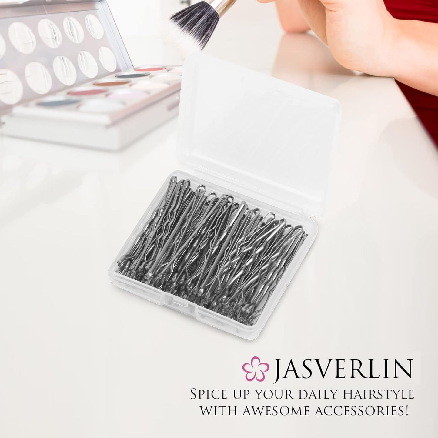 Silver Bobby Pins, Premium Firm Hold Small Bobbie Hair Pin Clips Accessories Decorative Bulk for Women 2 Inch 100 pcs