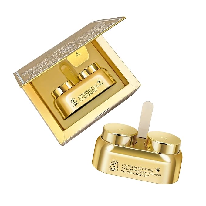 AOAO Luxury Day & Night Eye Cream Gift Set โ Anti-Aging & Firming Eye Cream with Peptides, Niacinamide, Caffeine & Hyaluronic Acid for Dark Circles, Wrinkles, Puffiness โ 15ml/0.507fl.oz